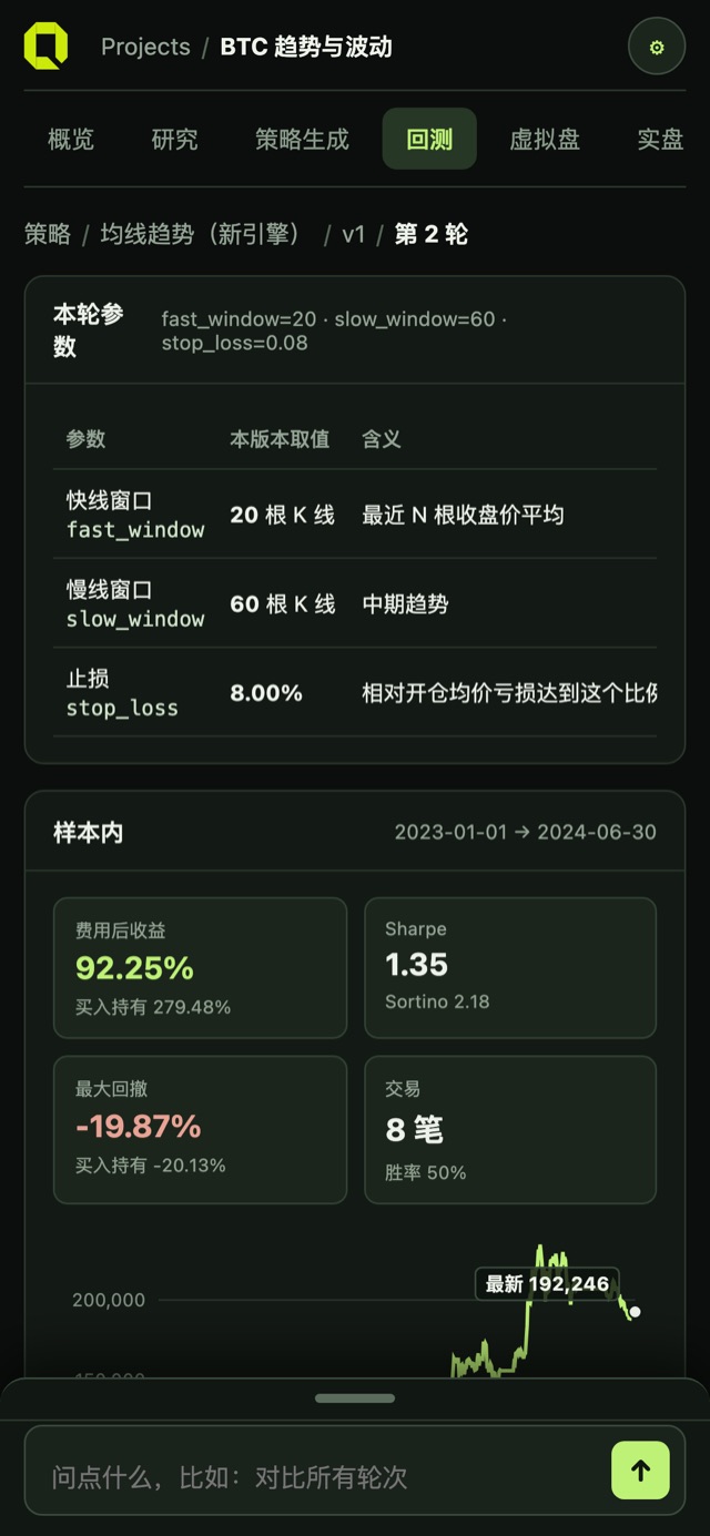 手机上的回测